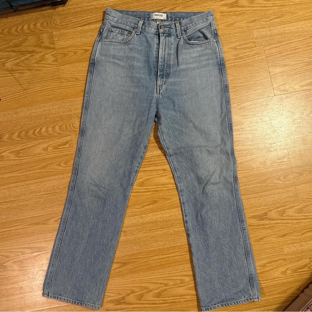 Agolde Blue Straight-Leg Jeans Versatile Everyday Wear